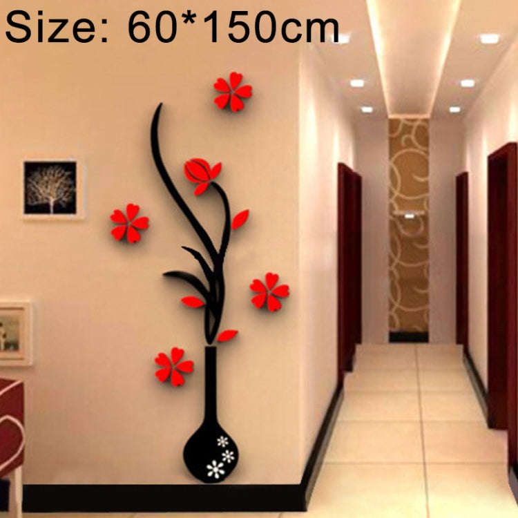 Creative Vase 3D Acrylic Stereo Wall Stickers TV Background Wall Corridor Home Decoration, Size: ...