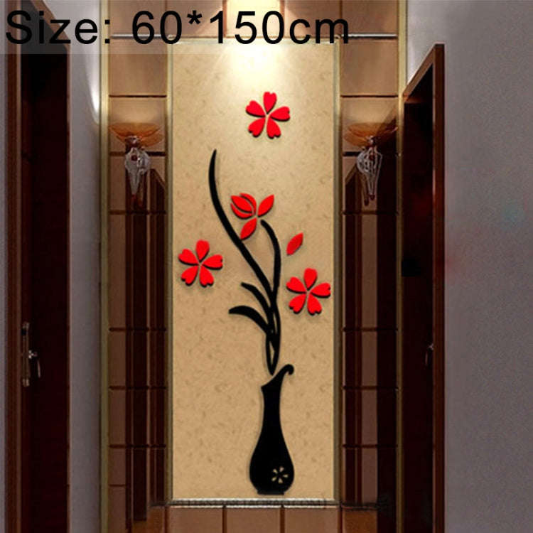 Creative Vase 3D Acrylic Stereo Wall Stickers TV Background Wall Corridor Home Decoration, Size: ...