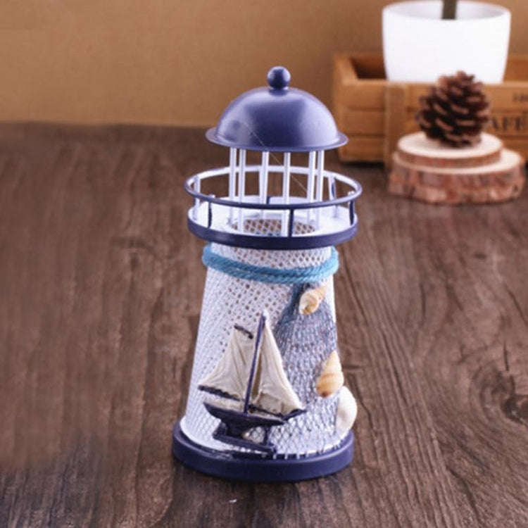 Creative Mediterranean Style Iron Handmade Flash Lighthouse, Random Style Delivery, Size: 14.5*6....