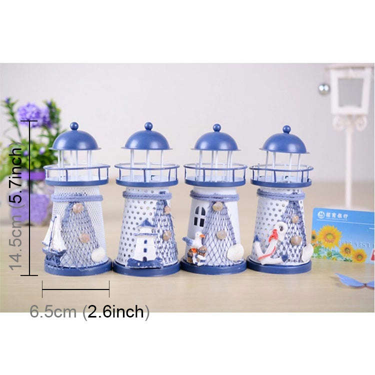 Creative Mediterranean Style Iron Handmade Flash Lighthouse, Random Style Delivery, Size: 14.5*6....
