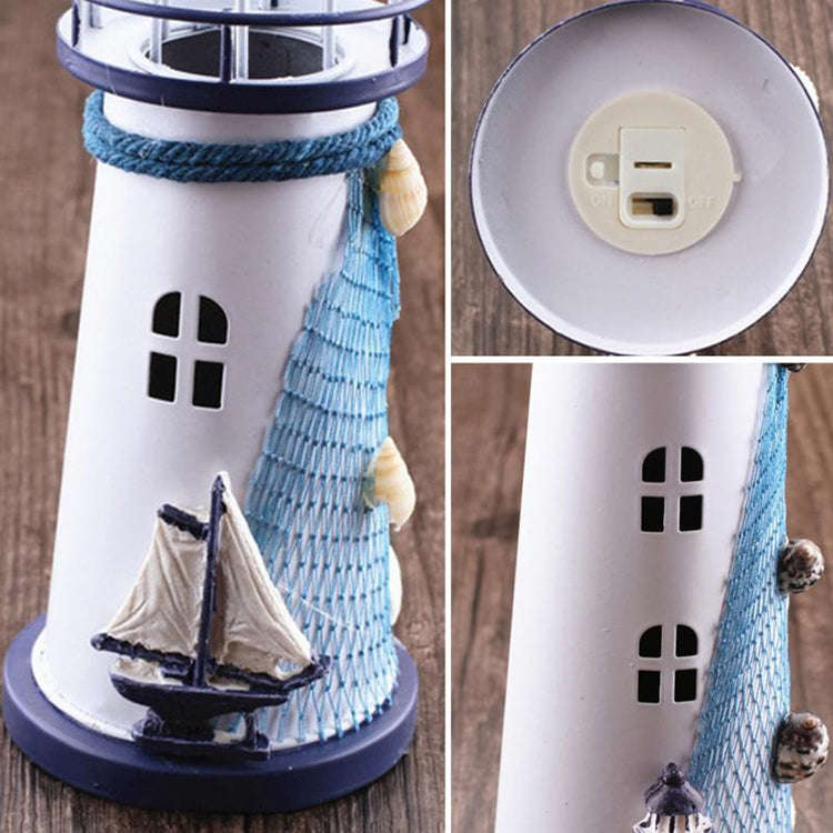 Creative Mediterranean Style Iron Handmade Flash Lighthouse, Random Style Delivery, Size: 14.5*6....