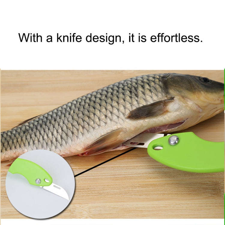 2 PCS Kitchen Essential Fish Scraper Fish Scale Planing Knife with Cover, 20x5.2cm Blue, 20x5.2cm...
