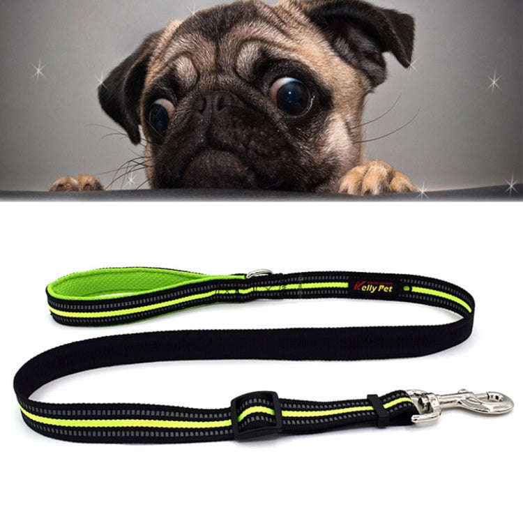 Pet Dogs Nylon Night Reflective Breathable Handheld Traction Lead Leash, Size: M, Adjustable Rang...