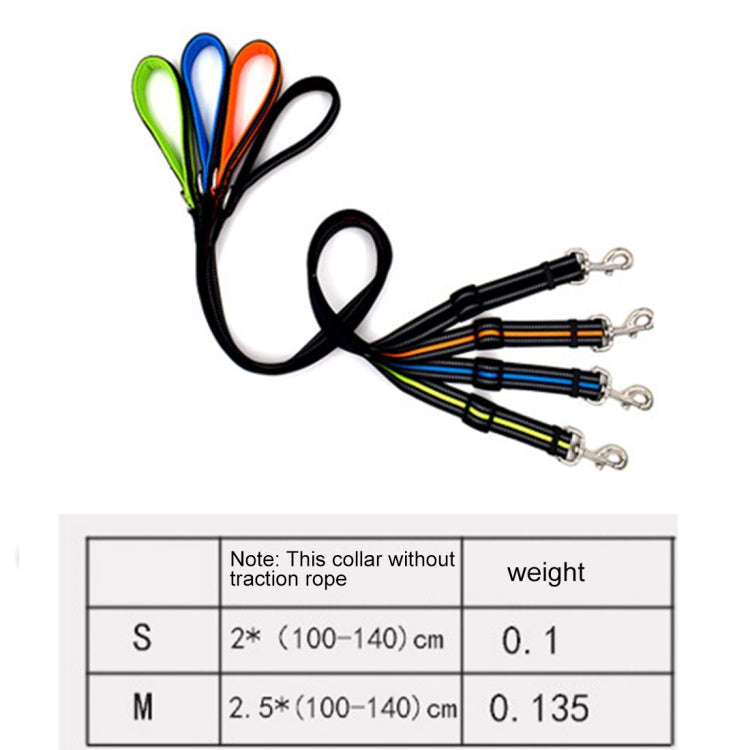 Pet Dogs Nylon Night Reflective Breathable Handheld Traction Lead Leash, Size: M, Adjustable Rang...