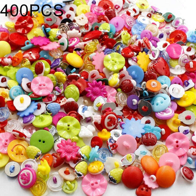 400 PCS Assorted Mixed Color Buttons for Sewing DIY Crafts Children Manual Button Painting, Rando...