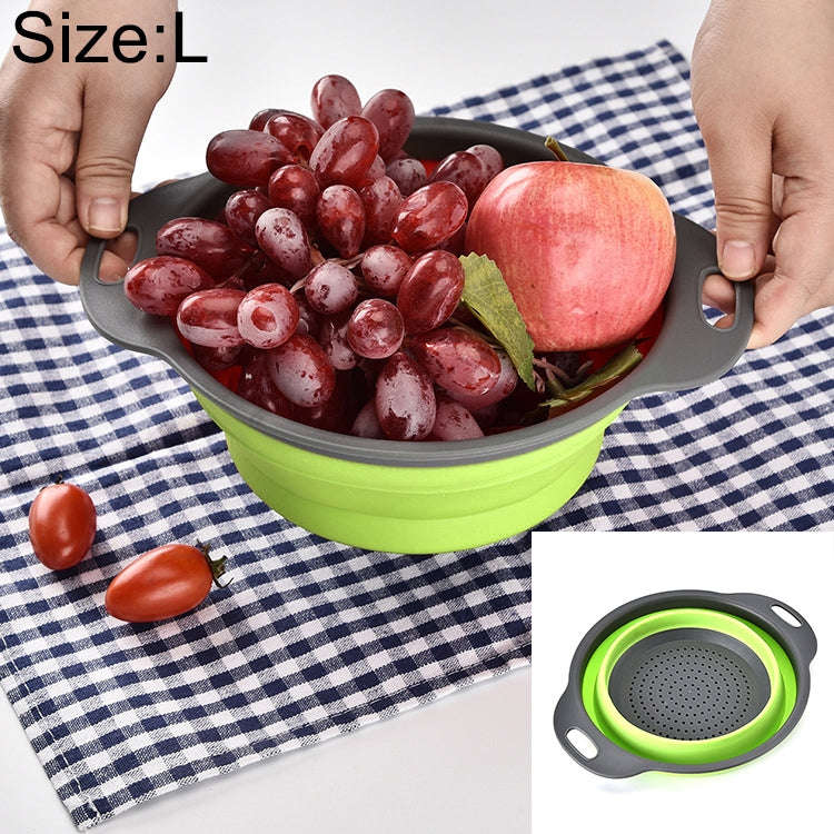 Creative Folding Vegetables Fruits Storage Basket Organizer Drain Basket, L, Size: 29.5*23.5*10cm...