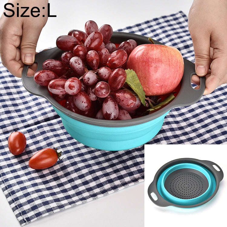 Creative Folding Vegetables Fruits Storage Basket Organizer Drain Basket, L, Size: 29.5*23.5*10cm...