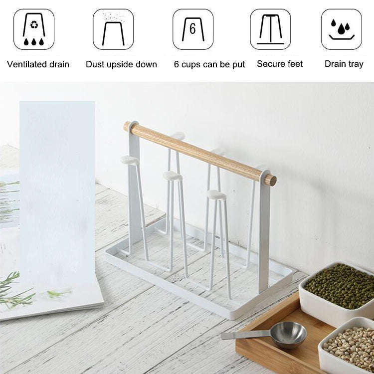 Iron Kitchen Cup Holder Drain Shelf