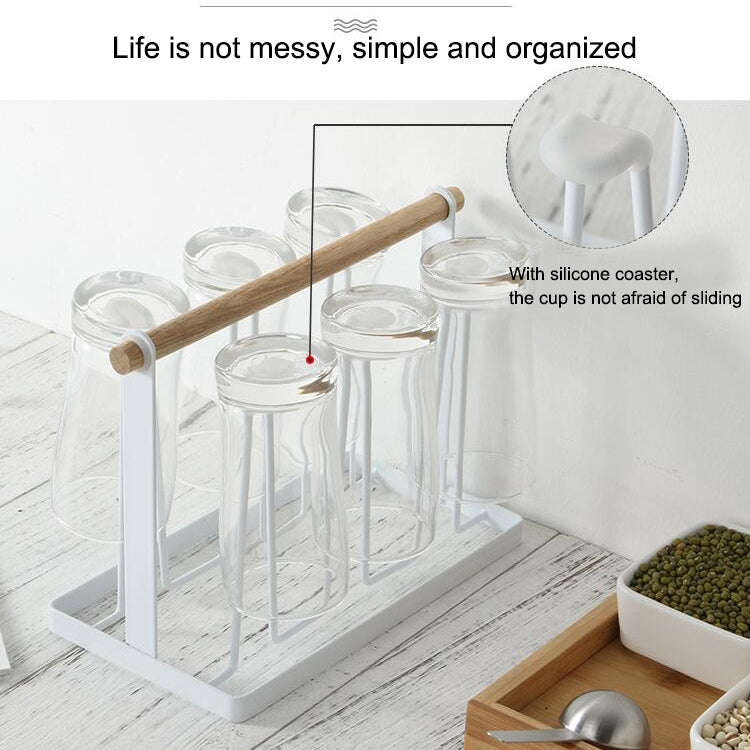 Iron Kitchen Cup Holder Drain Shelf