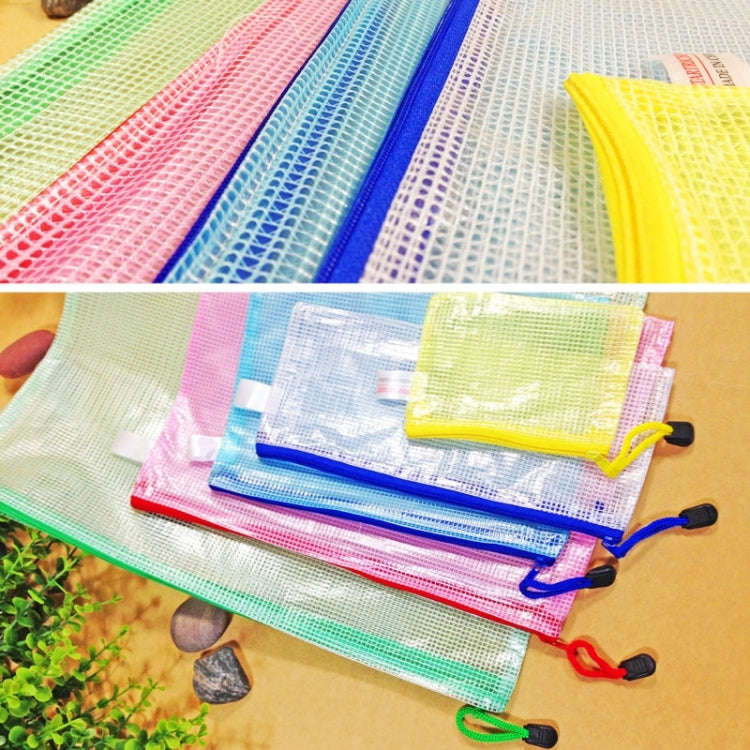 12 PCS Zipper Plastic Mesh Stationery Bag, Random Color Delivery (A5, Size: 24x17.5cm), A5, Size:...