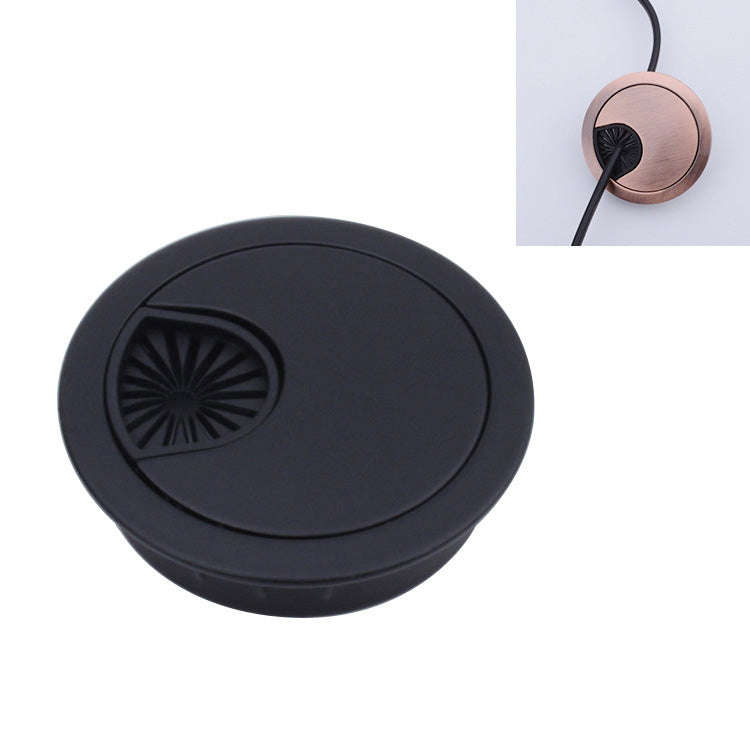 Desk Computer Desktop Zinc Alloy Round Threading Box Hole Cover, Hole Diameter: 80mm (Green Bronz...