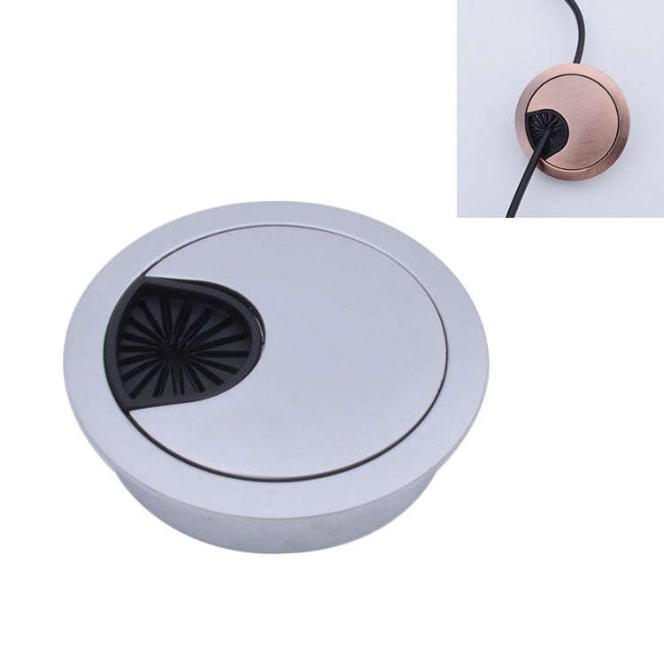 Desk Computer Desktop Zinc Alloy Round Threading Box Hole Cover, Hole Diameter: 80mm (Green Bronz...