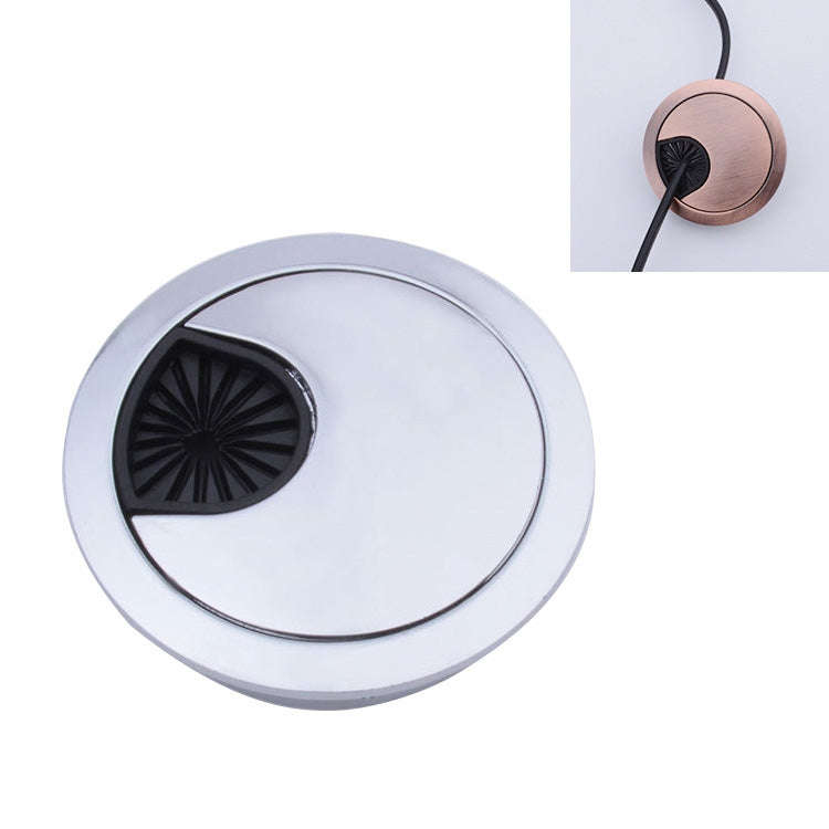 Desk Computer Desktop Zinc Alloy Round Threading Box Hole Cover, Hole Diameter: 80mm (Green Bronz...