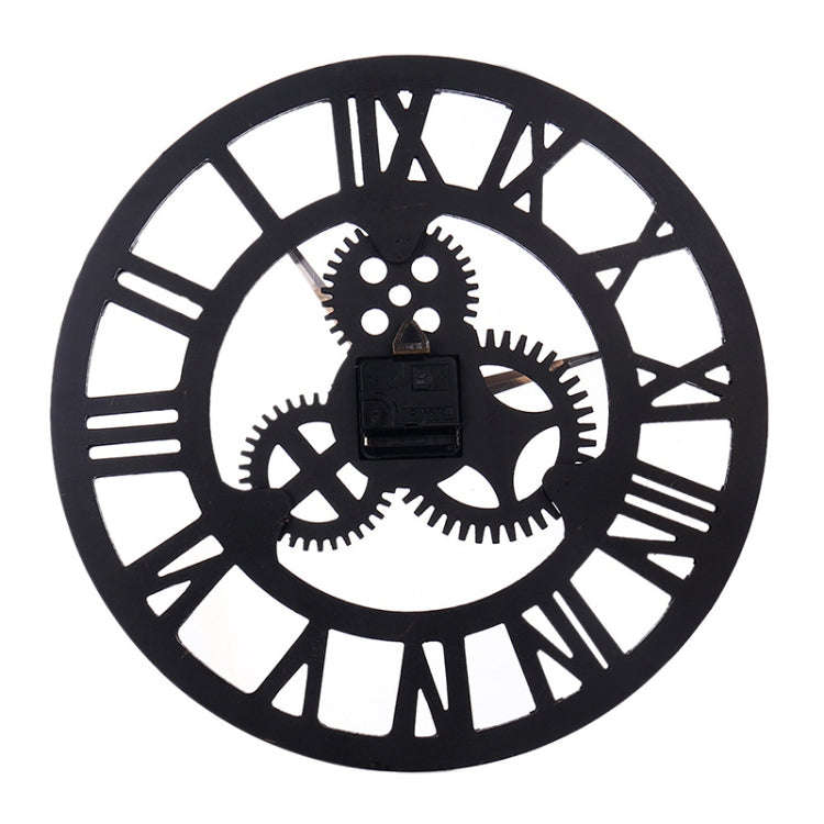 Retro Wooden Round Single-sided Gear Clock Rome Number Wall Clock, Diameter: 80cm, Rome Number 80...