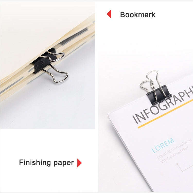 20PCS 51mm Black Metal Clip Notes Letter Paper Clip Office Bind, 20PCS / 51mm