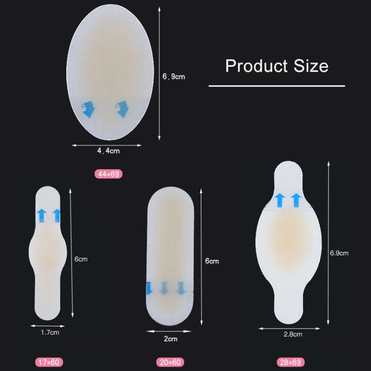 10 PCS Foot Care Skin Hydrogel Analgesic Plaster Blisters Slip Heel Protector Size: 20x60cm, Size...