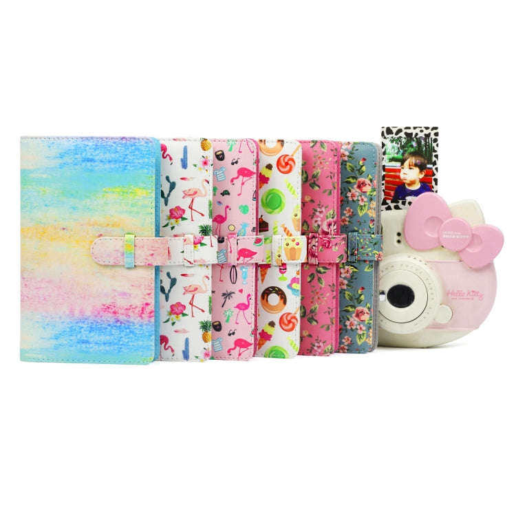 Rose Pattern 3 inch DIY PU Mini Creativity Insert Type 32 Pages Exquisite Photo Album for Polaroi...