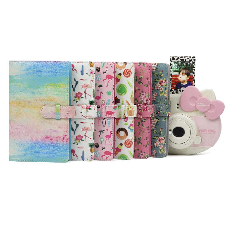 Dessert Pattern 3 inch DIY PU Mini Creativity Insert Type 32 Pages Exquisite Photo Album for Pola...