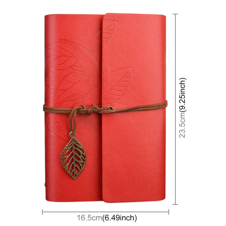 Creative Retro Autumn Leaves Pattern Loose-leaf Travel Diary Notebook, Size: L, L