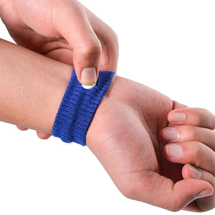 Physical Method Carsickness Prevention Antiemetic Polyester Wristband, One Pair, Black