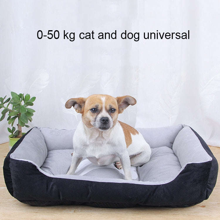 Dog Bone Pattern Big Soft Warm Kennel Pet Dog Cat Mat Blanket, with Rattan Mat & Blanket Size: L,...