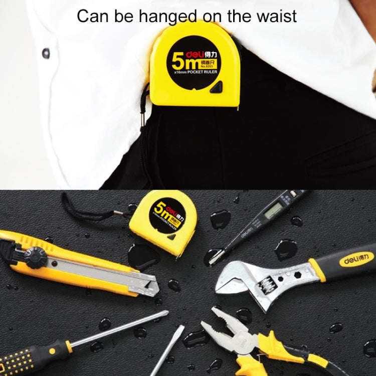 deli Retractable Ruler Measuring Tape Portable Pull Ruler Mini Tape Measure, Length: 5m, 5m