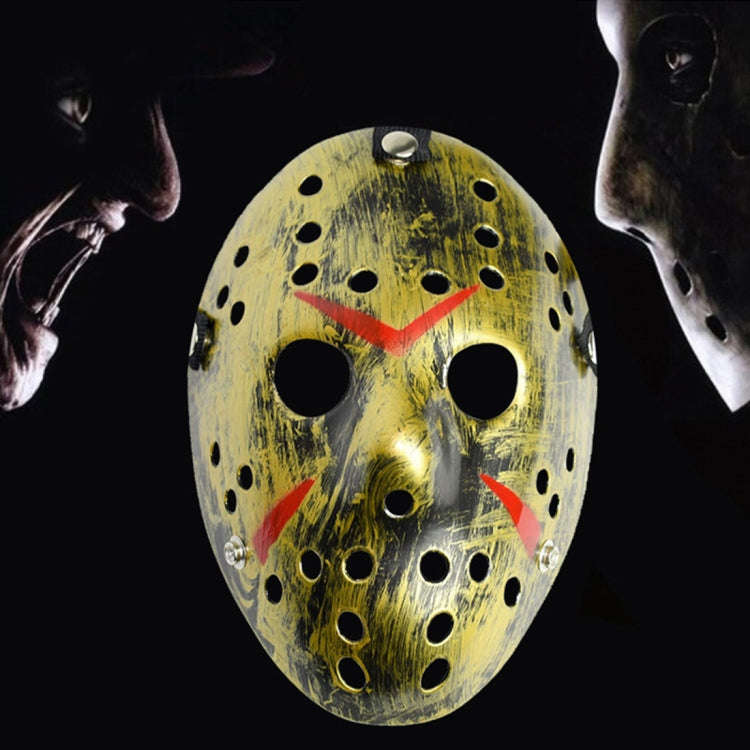 Halloween Party Cool Thicken Jason Mask, Fluorescent Green, Gold, Red + White, Silver