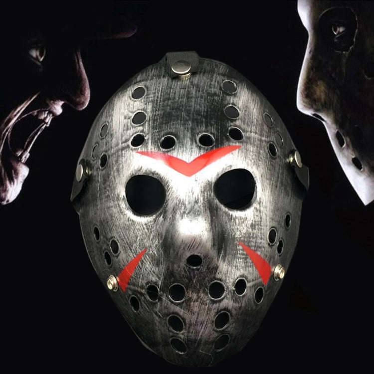 Halloween Party Cool Thicken Jason Mask, Fluorescent Green, Gold, Red + White, Silver