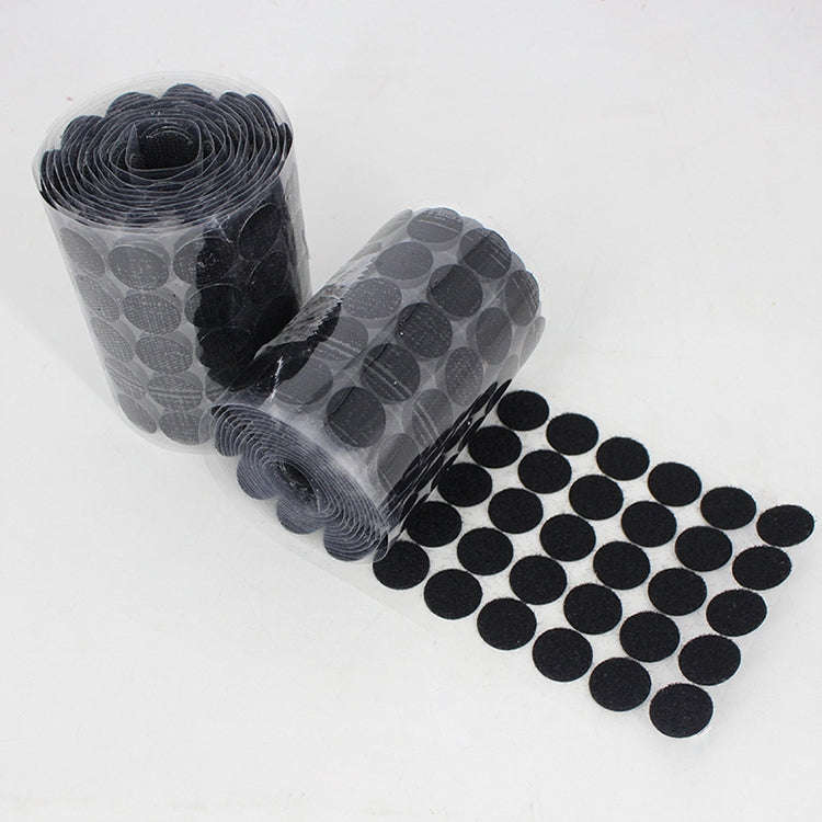 1000 PCS 20mm Round Nylon Adhesive Hook and Loop Fastener, 20mm (Black), 20mm (White)