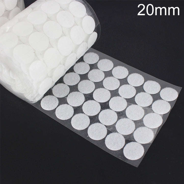 1000 PCS 20mm Round Nylon Adhesive Hook and Loop Fastener, 20mm (Black), 20mm (White)