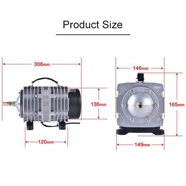 ACO-012A 390W 158L/Min Electromagnetic Air Pump Compressor Seafood Fish Tank Increase Oxygen Air ...