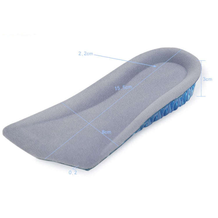 1 Pair  3cm Honeycomb Stretch Insert Shoes Height Increase Half Insoles, 3cm Honeycomb Increase I...