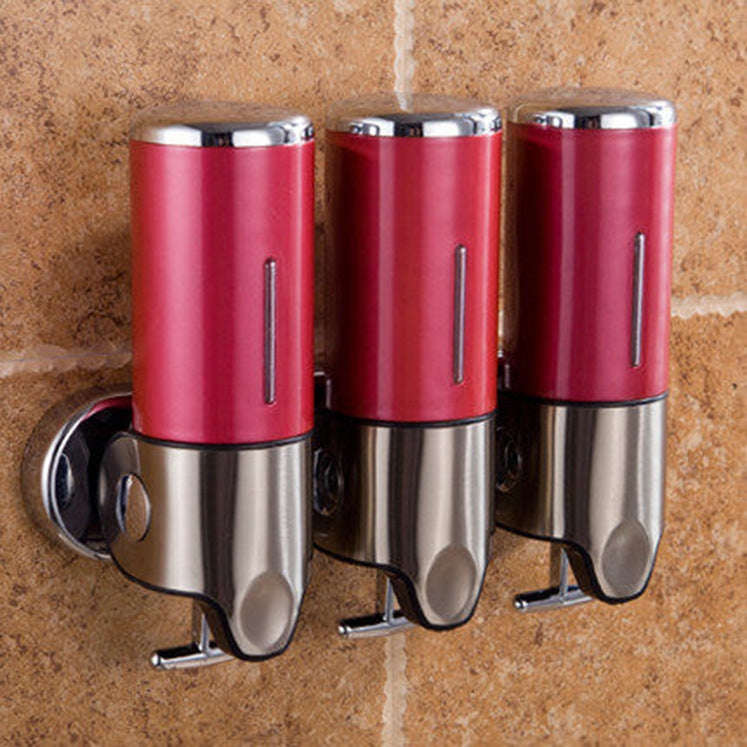 Triple Hotel Shower Manual Dispenser Wall Mounted Washing Liquid Shampoo Soap Bottle, Capacity: 1...