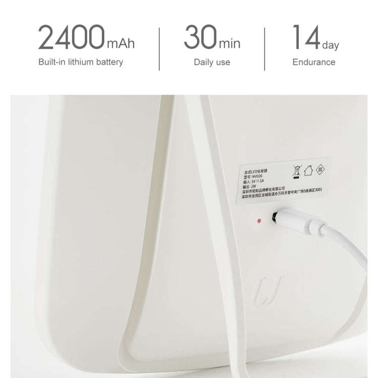 Original Xiaomi Youpin jordan&judy Single-sided Square Desktop LED Cosmetic Mirror, Single Color ...