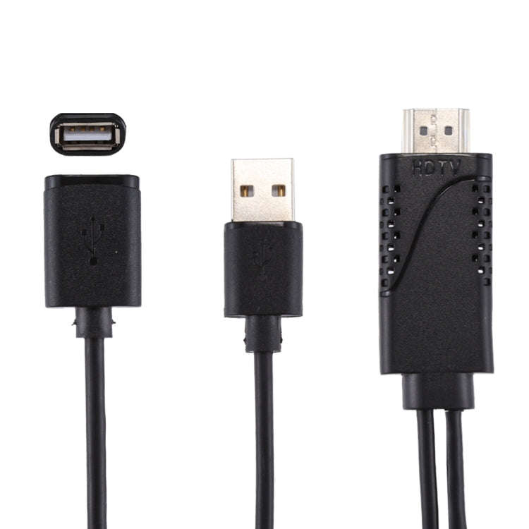1080P USB 2.0 Male + USB 2.0 Female to HDMI HDTV AV Adapter Cable for iPhone / iPad, Android Smar...