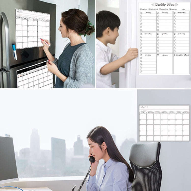 Magnetic Monthly Planner Refrigerator Magnet PET Magnetic Soft Whiteboard, Size: 29.7cm x 42cm, M...