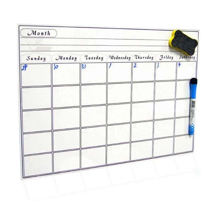 Magnetic Monthly Planner Refrigerator Magnet PET Magnetic Soft Whiteboard, Size: 29.7cm x 42cm, M...