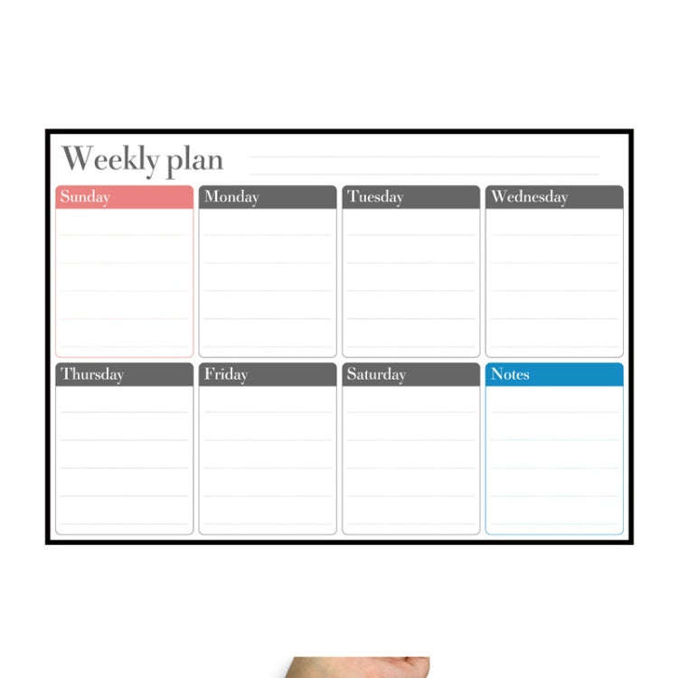 Magnetic Weekly Plan Refrigerator Magnet PET Magnetic Soft Whiteboard, Size: 29.7cm x 42cm, Weekl...
