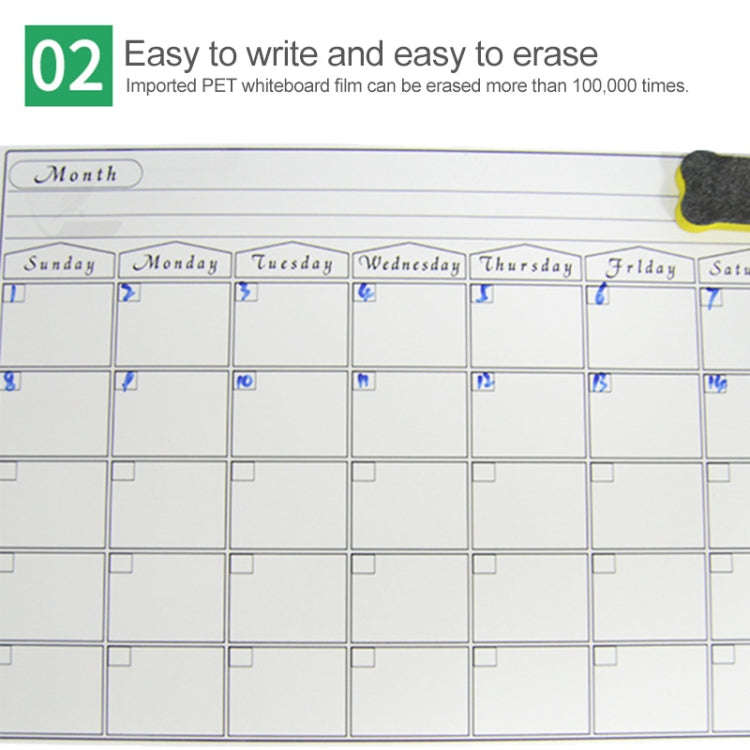 Magnetic Weekly Plan Refrigerator Magnet PET Magnetic Soft Whiteboard, Size: 29.7cm x 42cm, Weekl...