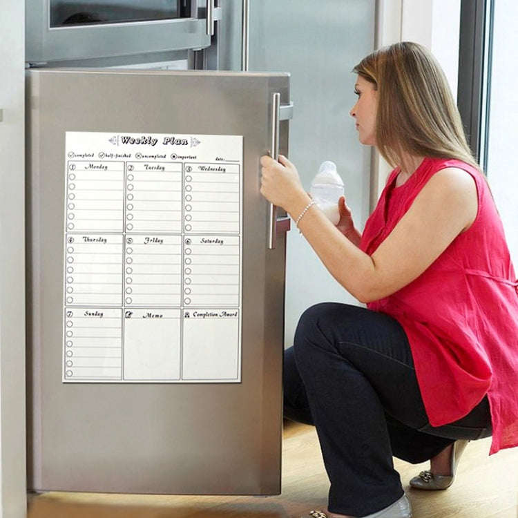 Magnetic Weekly Plan Refrigerator Magnet PET Magnetic Soft Whiteboard, Size: 29.7cm x 42cm, Weekl...