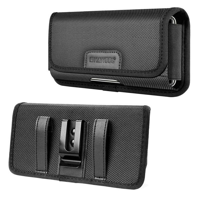 HAWEEL 6.1-6.8 inch Nylon Cloth Phone Belt Clip Horizontal Carrying Pouch with Card Slot