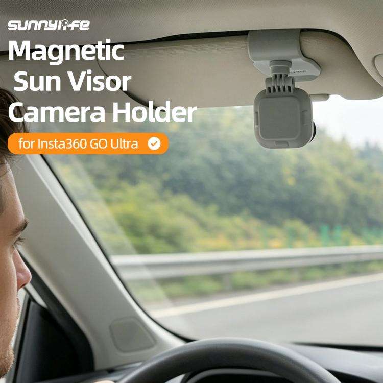 For Insta360 GO Ultra Sunnylife Magnetic Car Sun Visor Mount Action Camera Holder 360 Rotating 18...