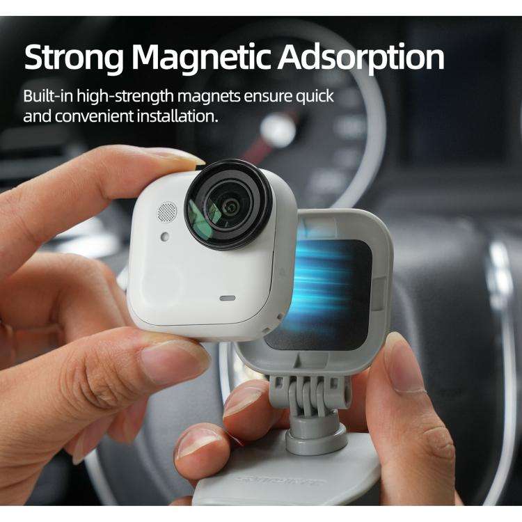 For Insta360 GO Ultra Sunnylife Magnetic Car Sun Visor Mount Action Camera Holder 360 Rotating 18...