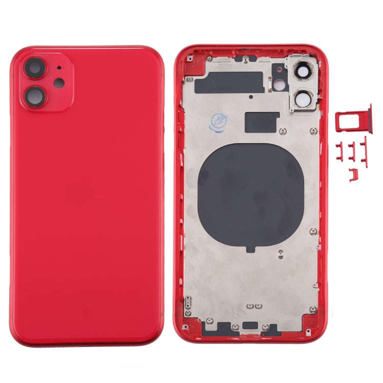 Back Housing Cover with SIM Card Tray & Side keys & Camera Lens for iPhone 11, For iPhone 11 (Cam...