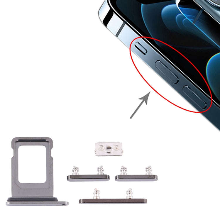 SIM Card Tray + Side Keys for iPhone 12 Pro, For iPhone 12 Pro (Single card)