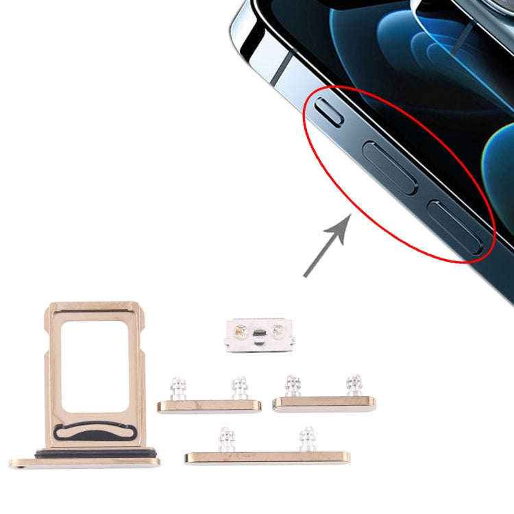 SIM Card Tray + SIM Card Tray + Side Keys for iPhone 12 Pro Max, For iPhone 12 Pro Max (double card)
