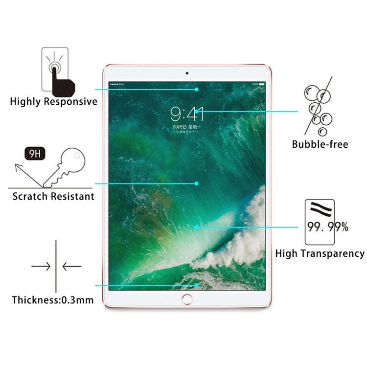 75 PCS For iPad Pro 10.5 inch 0.3mm 9H Surface Hardness Full Screen Tempered Glass Screen Protect...