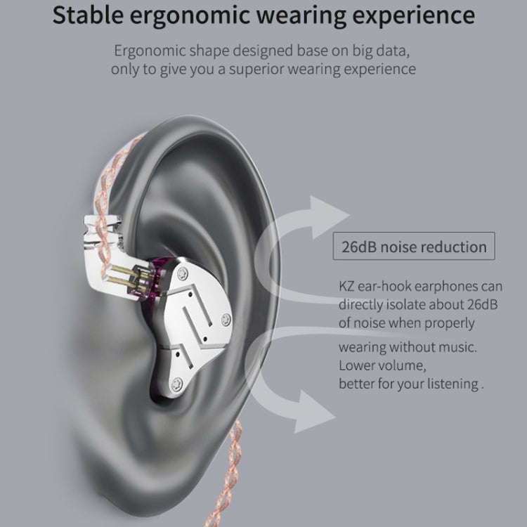 KZ ZSN Circle Iron Moving Iron Quad-core Wired Control In-ear Mega Bass HiFi Earphone without Mic...