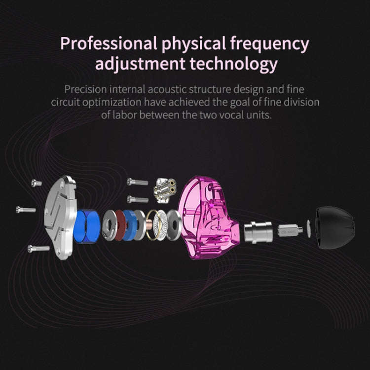 KZ ZSN Circle Iron Moving Iron Quad-core Wired Control In-ear Mega Bass HiFi Earphone without Mic...