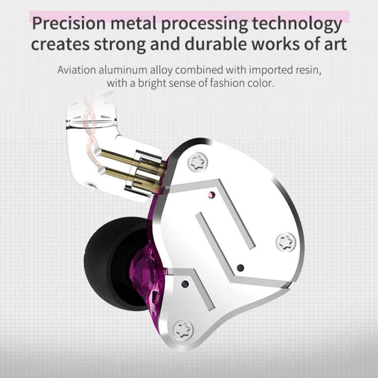 KZ ZSN Circle Iron Moving Iron Quad-core Wired Control In-ear Mega Bass HiFi Earphone without Mic...
